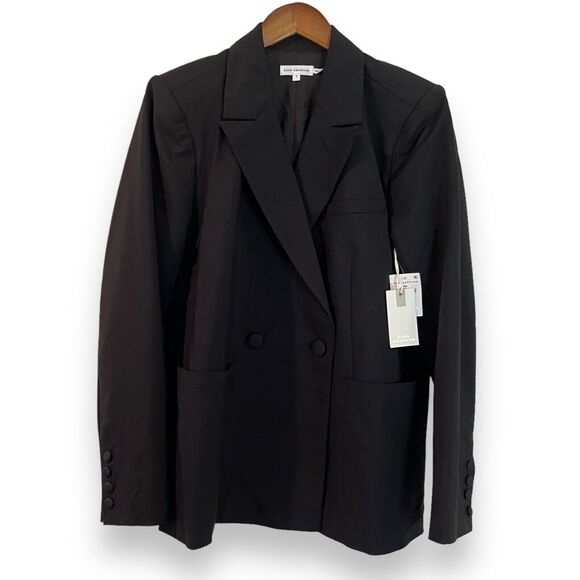 Good American Size 1 (S) Scuba Blazer The Boss 2.0 Double Breasted Shoulder Pads - Picture 5 of 14